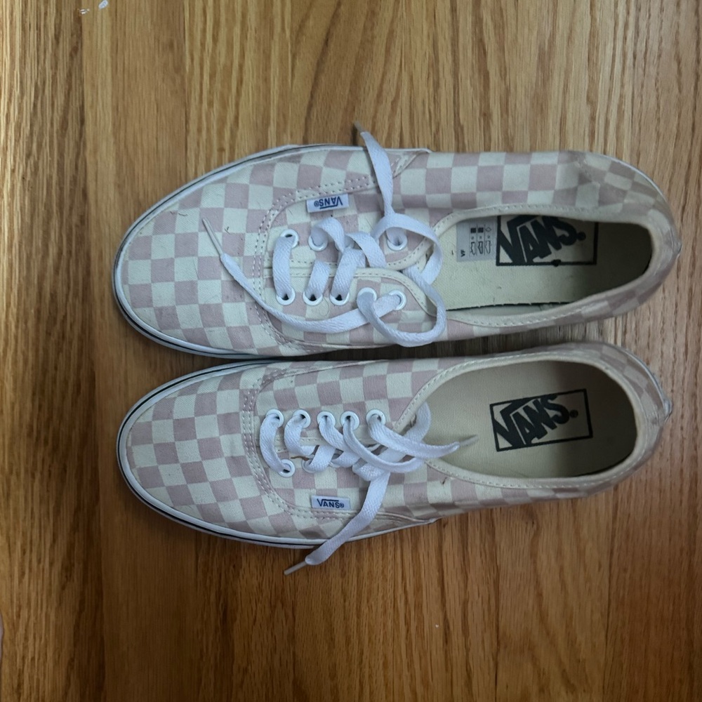 Pink checkered vans